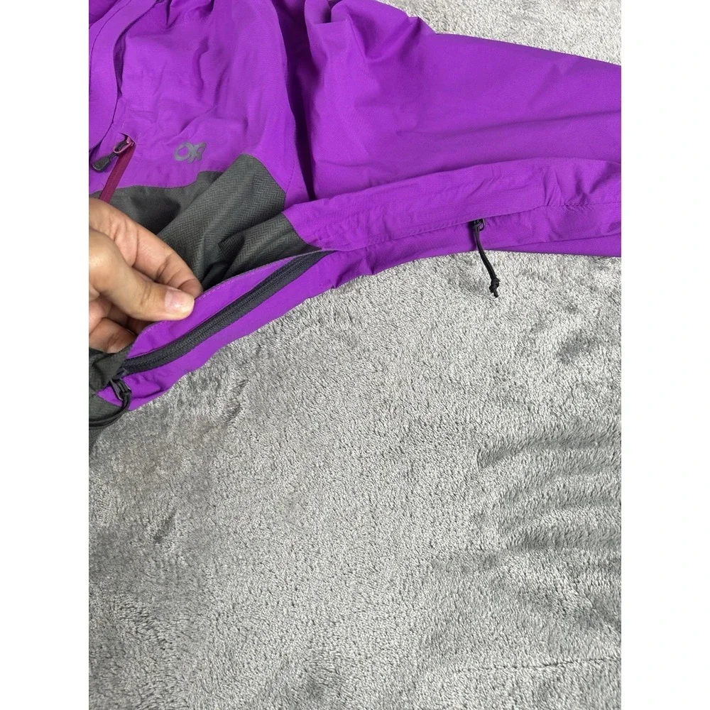 Outdoor Research Panorama Point Purple Gray Lightweight Rain Jacket Size XL